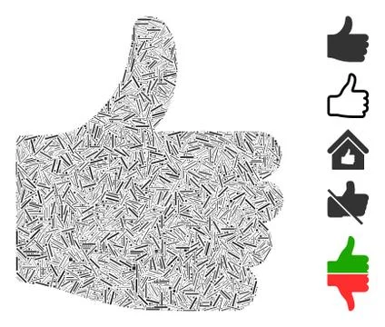 Dash Mosaic Thumb Up Icon Illustrazione stock