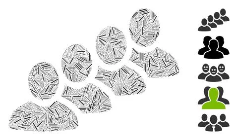 Dash Mosaic User Queue Icon Stock Illustration