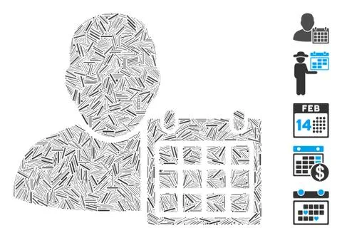 Dash Mosaic User Schedule Calendar Icon Stock Illustration