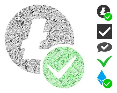 Dash Mosaic Valid Litecoin Icon Illustrazione stock