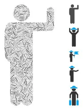 Dash Mosaic Vote Pose Icon Illustrazione stock
