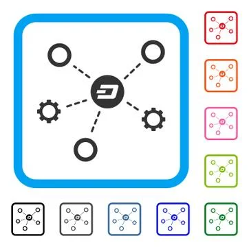 Dash Network Structure Framed Icon Illustrazione stock