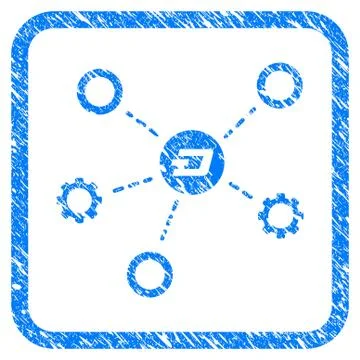 Dash Network Structure Framed Stamp Illustrazione stock