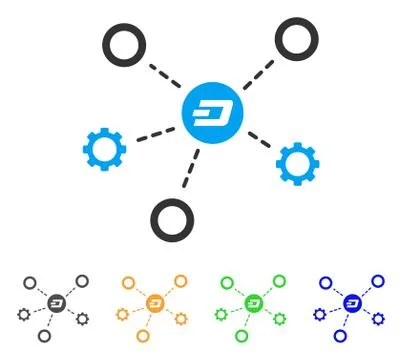 Dash Network Structure Vector Icon Illustrazione stock