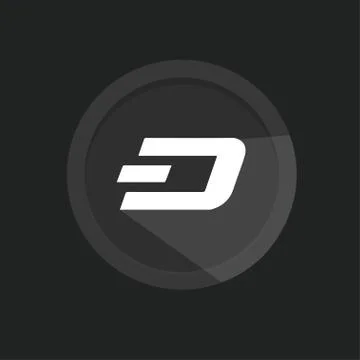 Dash open-source crypto currency coin on blockchain technology. Stock Illustration