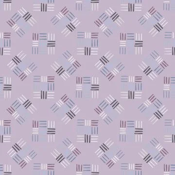Dash ornament seamless simple pattern. Little pastel line elements on soft vi 스톡 일러스트