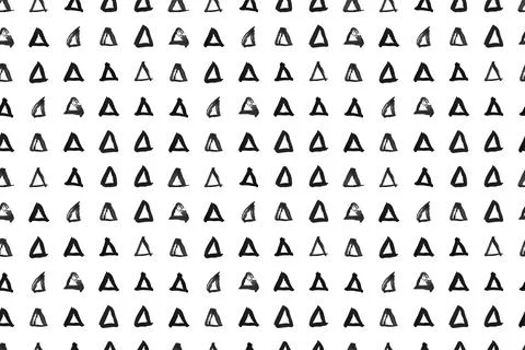 Dash pattern on white background. Wrapping paper with small black triangles Stock Illustration