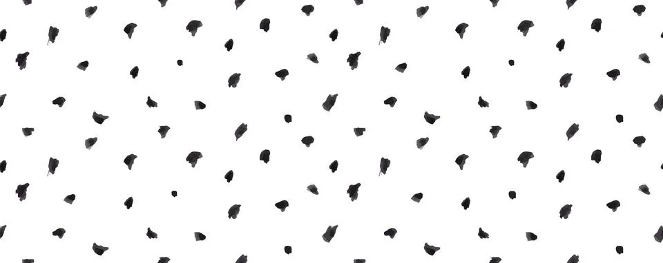 Dash pattern on white background. Wrapping paper with small black dots painted Stock Illustration