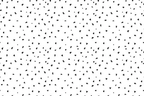 Dash pattern on white background. Wrapping paper with small black dots painted Illustrazione stock