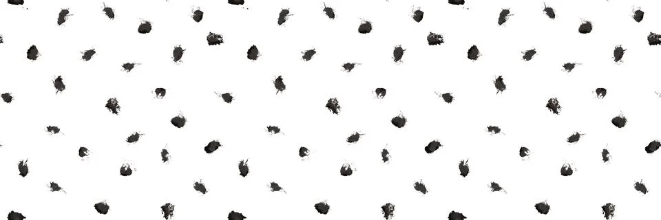 Dash pattern on yellow background. Wrapping paper with small black dots painted Stock Illustration