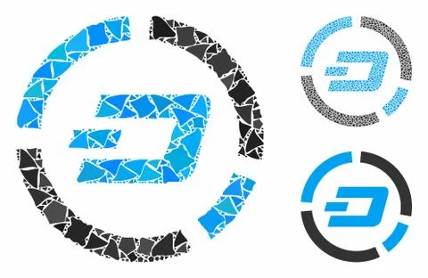 Dash pie chart Composition Icon of Ragged Elements 스톡 일러스트