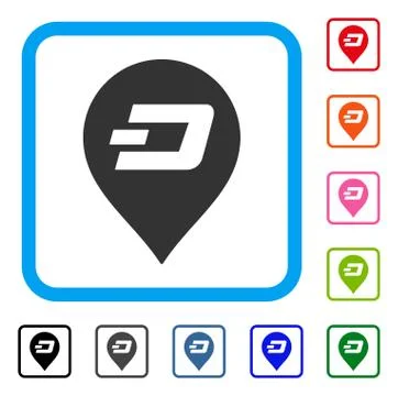 Dash Pin Framed Icon Illustrazione stock