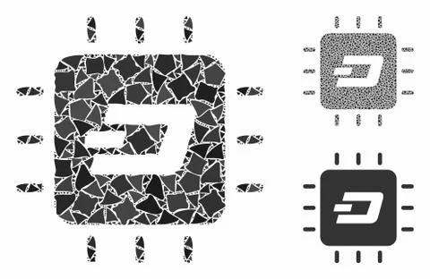 Dash processor chip Composition Icon of Tuberous Pieces Stockillustratie