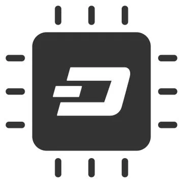 Dash Processor Chip Flat Vector Icon Illustrazione stock