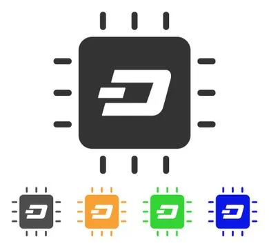 Dash Processor Chip Vector Icon 스톡 일러스트