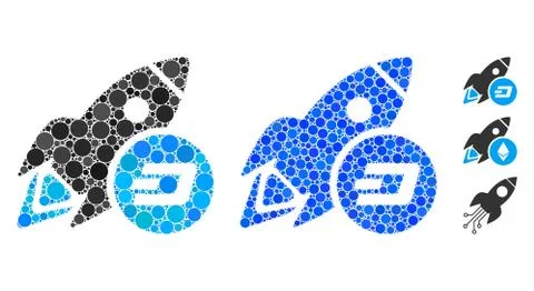 Dash Rocket Composition Icon of Circle Dots Stock Illustration