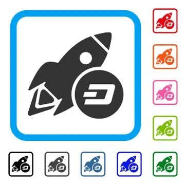 Dash Rocket Framed Icon Illustrazione stock