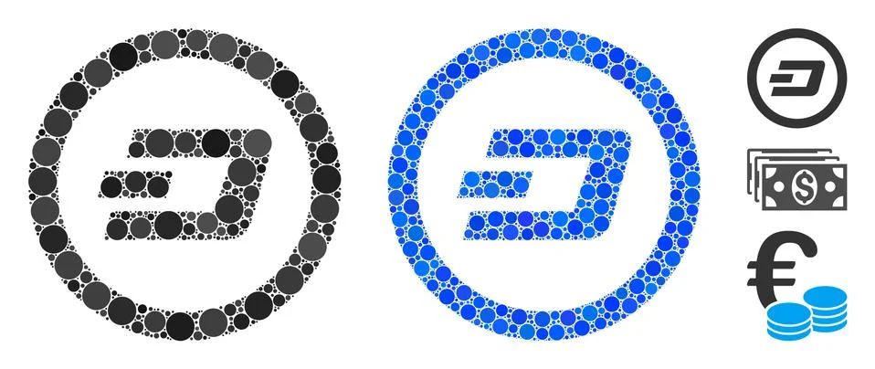 Dash Rounded Mosaic Icon of Round Dots Stock Illustration