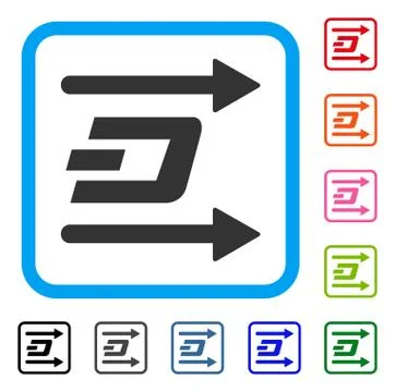 Dash Send Arrows Framed Icon Illustrazione stock