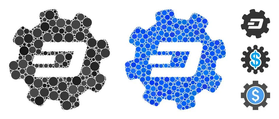 Dash Setup Gear Composition Icon of Circles Ilustración de archivo