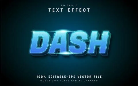 Dash text effect with blue gradient Stock Illustration
