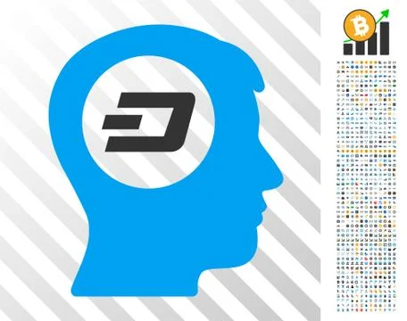 Dash Think Flat Icon with Bonus Illustrazione stock