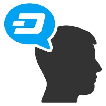 Dash Thinking Balloon Flat Vector Icon Stock Illustration