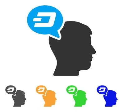 Dash Thinking Balloon Vector Icon Stock Illustration