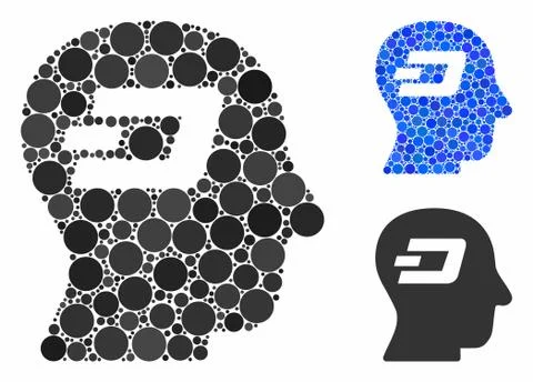 Dash thinking Composition Icon of Round Dots Stock Illustration