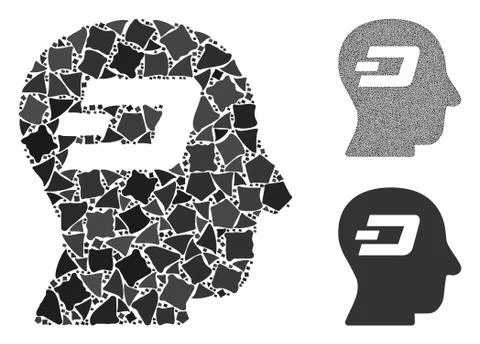 Dash thinking Composition Icon of Trembly Elements 库存插图