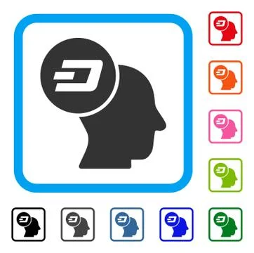 Dash Thinking Head Framed Icon Illustrazione stock