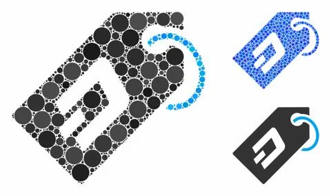 Dash Token Mosaic Icon of Spheric Items Stock Illustration