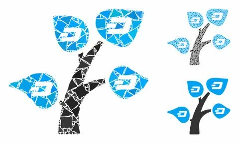 Dash tree Mosaic Icon of Abrupt Elements 库存插图