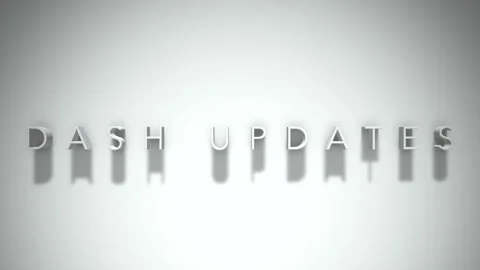 Dash updates 3D title animation white text on a white background Vídeos de archivo 299646751