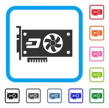 Dash Video Gpu Card Framed Icon Illustrazione stock