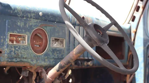 Dash view of old truck Stock Footage 22958773