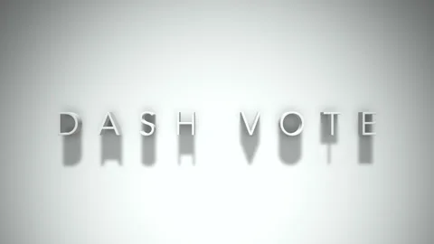 Dash vote 3D title animation with shadows on a white background Stock Footage 297571147