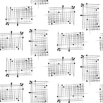 Dash on white background mimic ink seamless pattern Stock Illustration