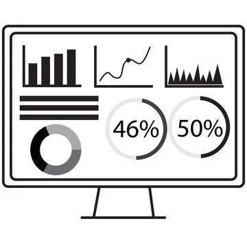 Dashboard admin icon on white background. user panel template sign. Stock Illustration