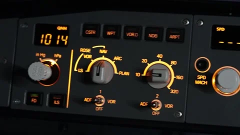 Dashboard in an airplane, close-up Video stock 224026050