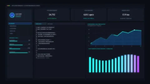 Dashboard analytics charts data interface business UI motion graphic Stock Footage 346546796