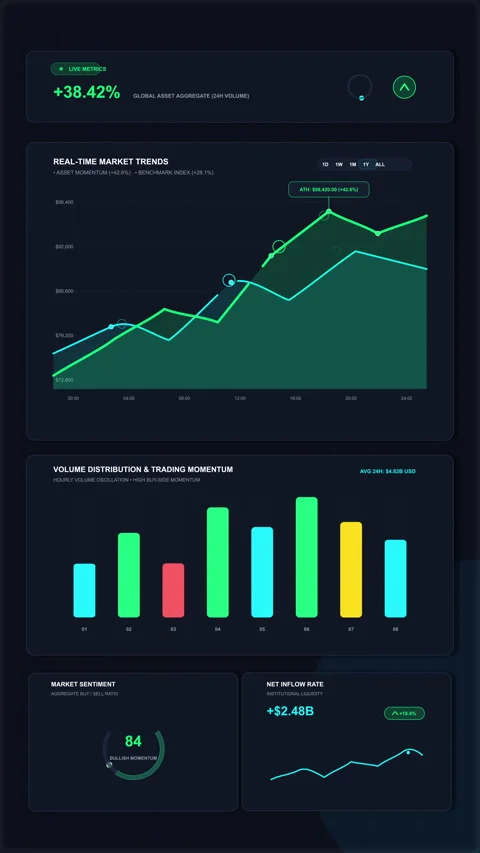 Dashboard analytics charts data interface finance growth motion graphic Stock Footage 346864940