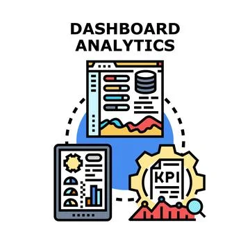 Dashboard analytics concept illustrating data visualization and business in.. Stock Illustration