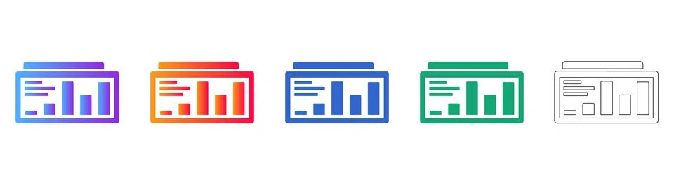 Dashboard Analytics Data Icons Illustration