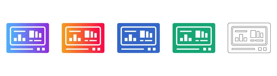 Dashboard Analytics Data Reporting Icons Stockillustratie