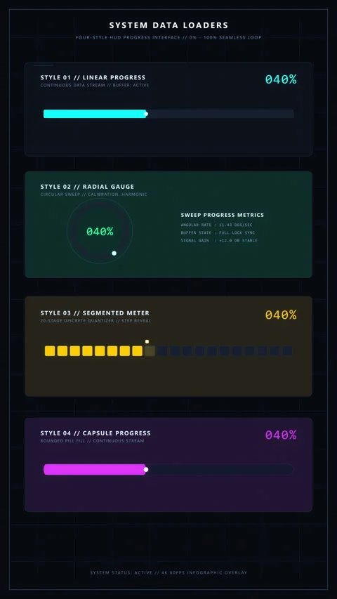 Dashboard analytics data visualization charts and progress bar interface Stock Footage 347557977