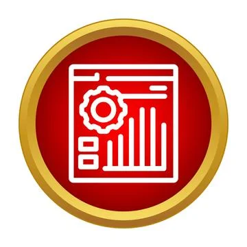 Dashboard analytics gear icon for data management and optimization Stock Illustration