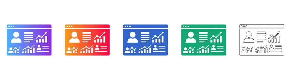 Dashboard Analytics User Interface Icons Ilustración de archivo
