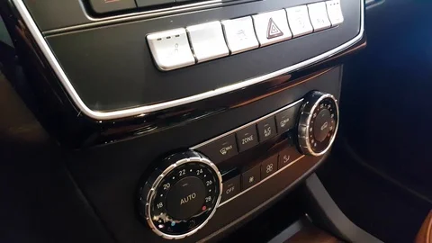 Dashboard and media panel of the car. auto interior Stock Footage 104146495