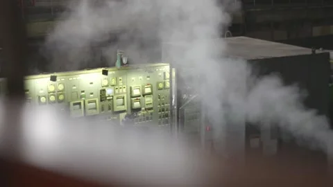 Dashboard on atomic station and indicator, Stock Footage 285929566